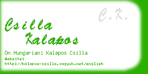 csilla kalapos business card
